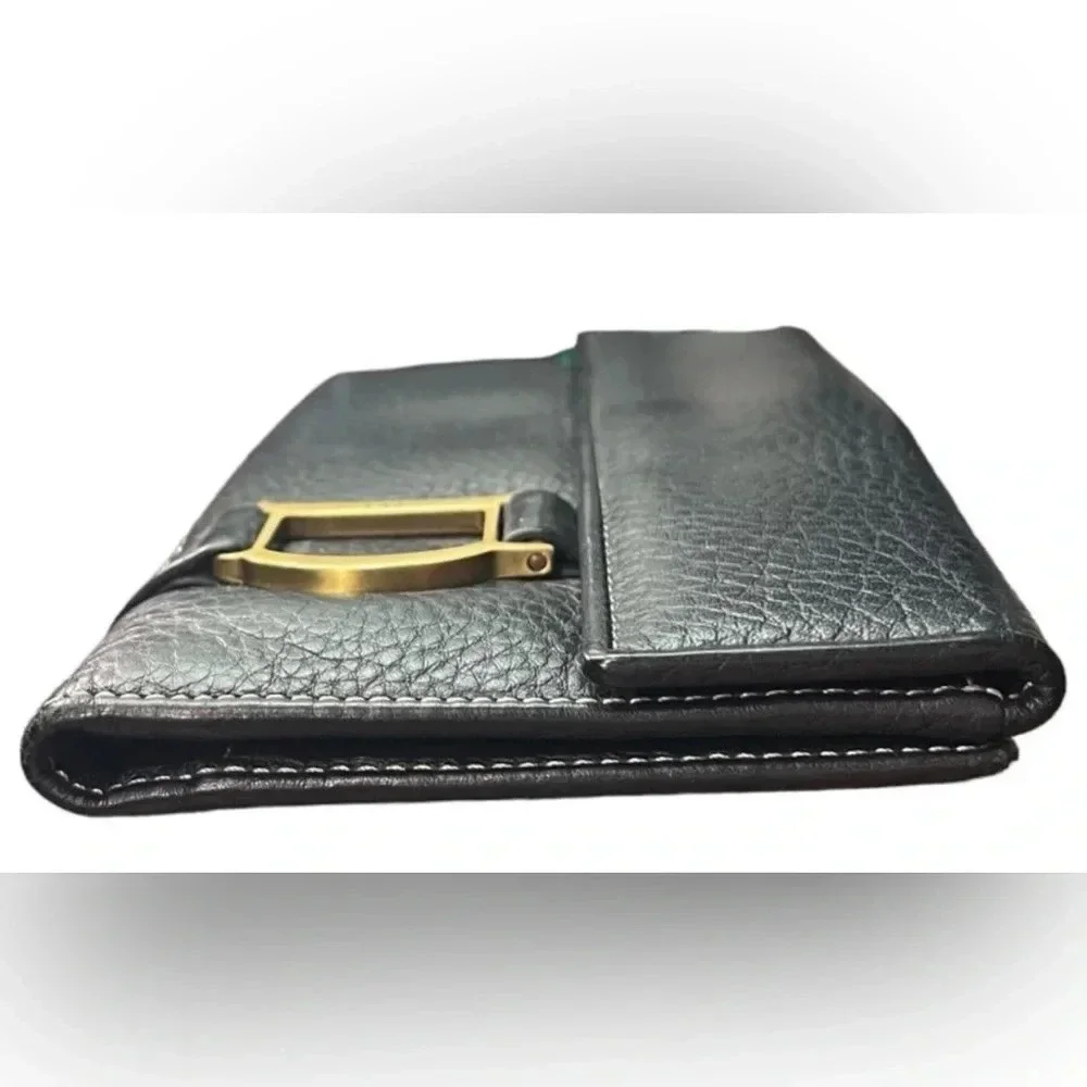 🖤Christian Dior🖤 | 2001 Black Pebbled Leather Trifold Long Wallet